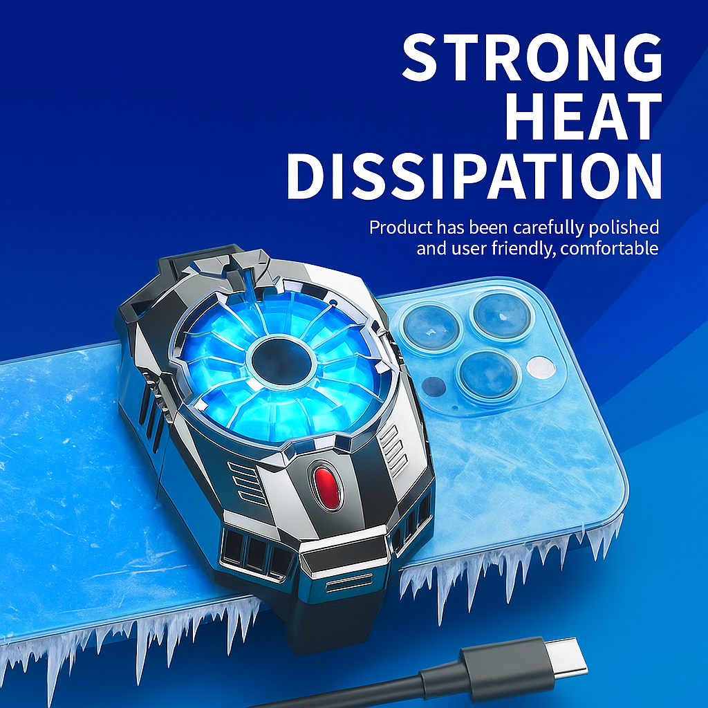 The UltraFreeze Pro: Ultimate Smartphone Cooler for Gaming & Overheat Protection.