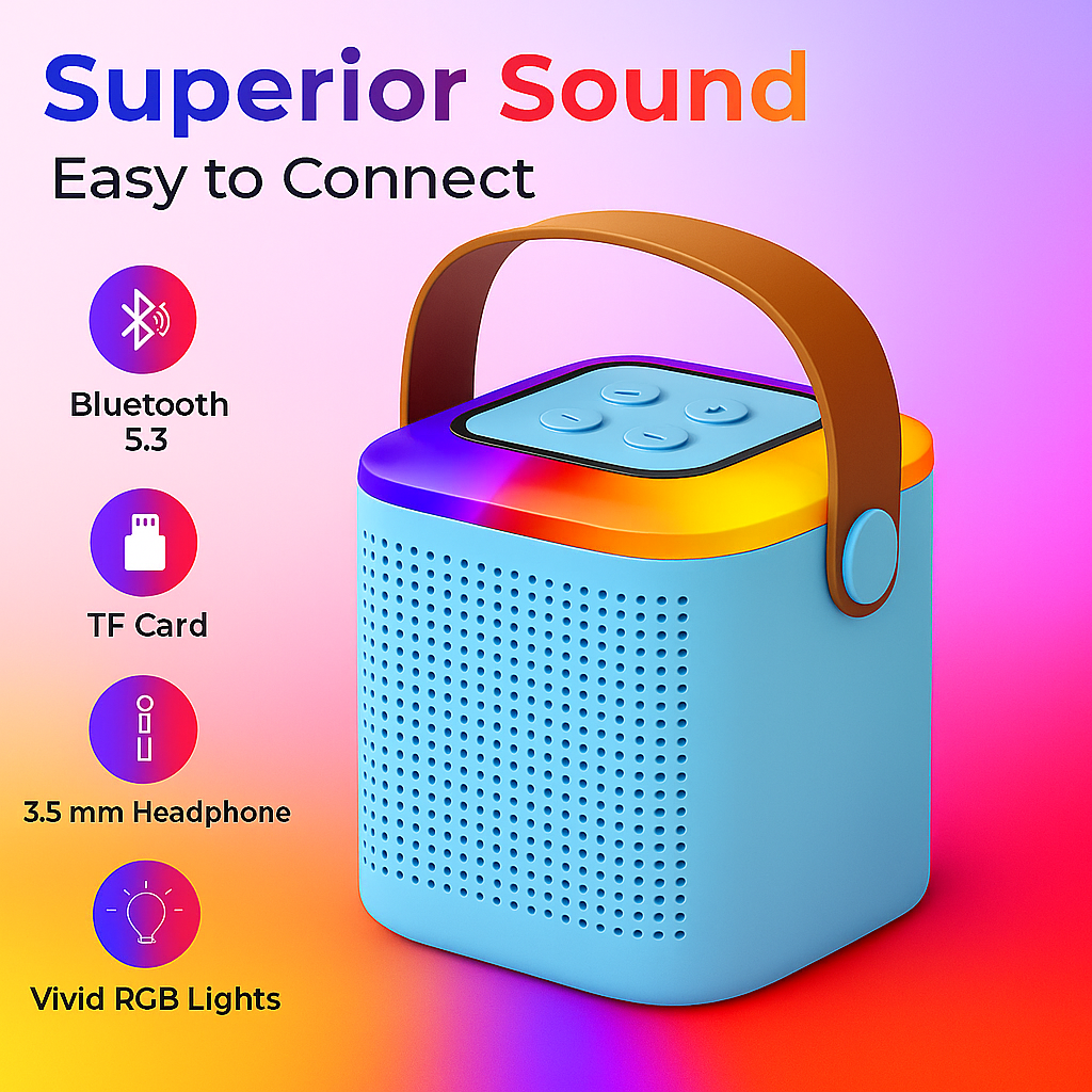 SnapKart Portable Bluetooth Speaker – Compact Design with Hi-Fi Stereo Sound