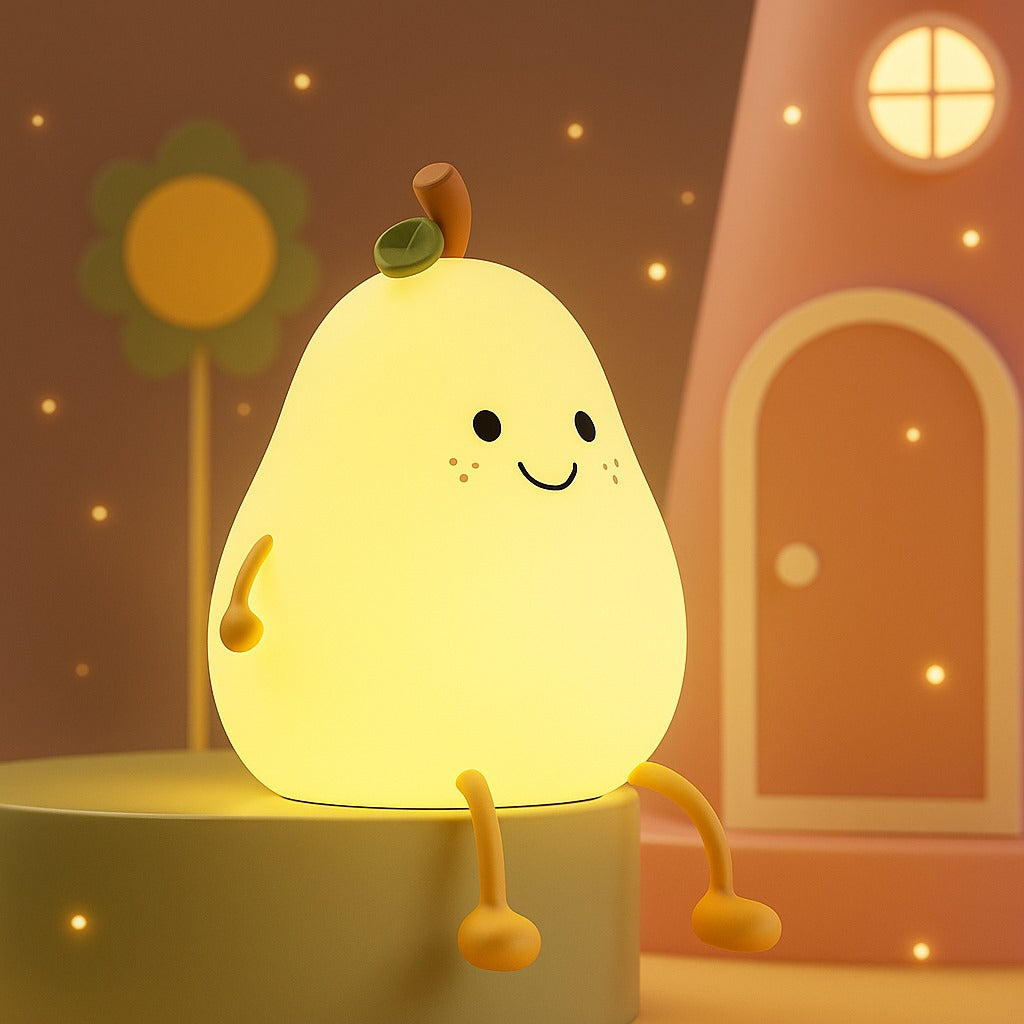 The New Rechargeable Silicone Mango Night Lamp – Soft Touch Control Light for Kids & Home Deco