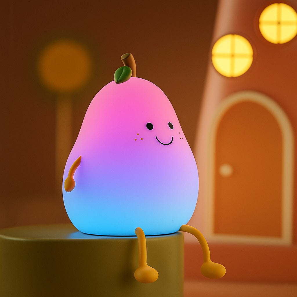 The New Rechargeable Silicone Mango Night Lamp – Soft Touch Control Light for Kids & Home Deco