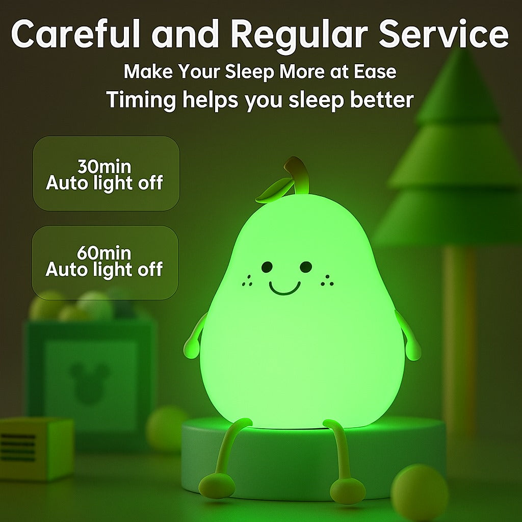 The New Rechargeable Silicone Mango Night Lamp – Soft Touch Control Light for Kids & Home Deco