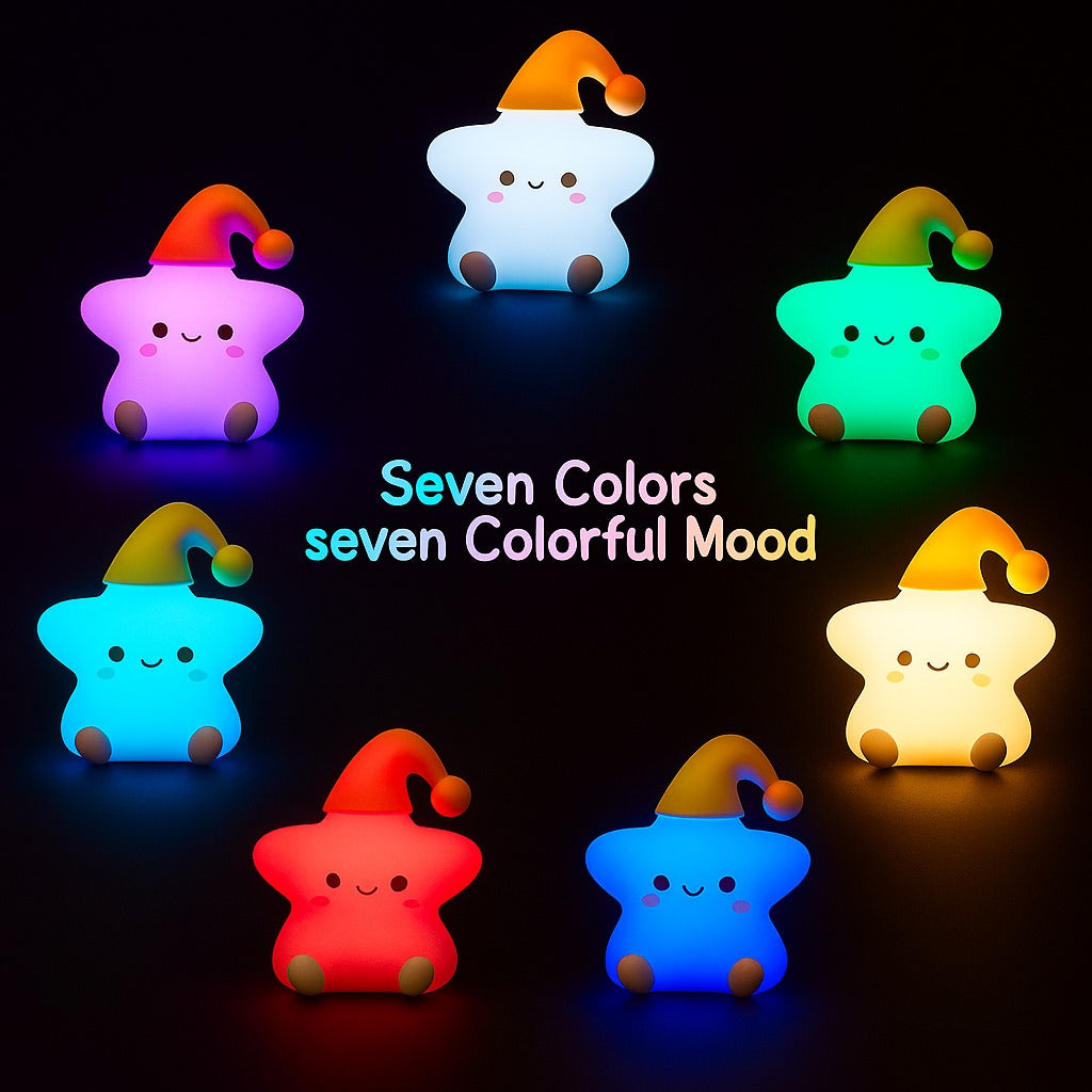 The New Silicone Moon Night Light | USB Rechargeable LED Lamp with 7-Color Changing Modes | Soft Silicone Nursery Lamp for Kids Bedroom Decor | Perfect Baby & Toddler Gift