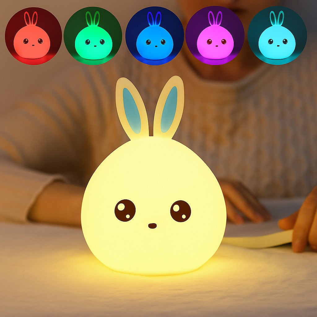 SnapKart Cute Bunny Night Light – Color Changing LED Lamp for Kids & Home Décor
