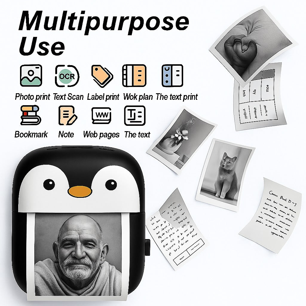 PandaPrint Mini Printer: Cute, Compact & Wireless Printing Anywhere